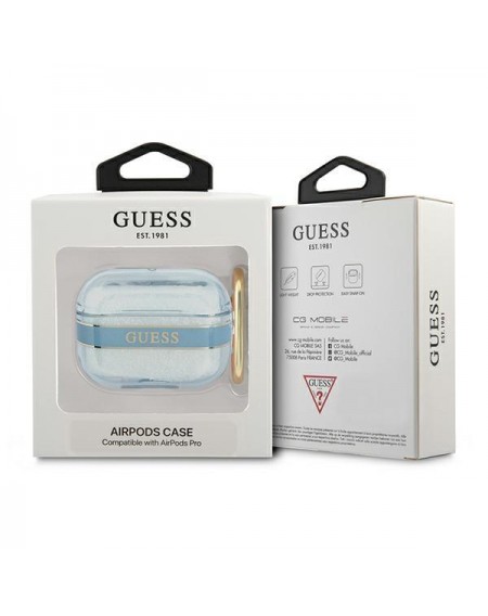 Guess  GUAPHHTSB AirPods Pro cover niebieski/blue Strap Collection
