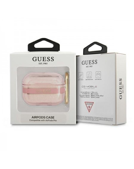 Guess  GUAPHHTSP AirPods Pro cover różowy/pink Strap Collection