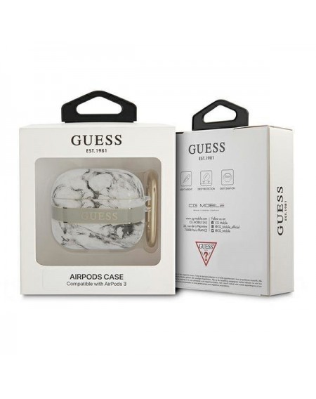 Guess GUA3HCHMAG AirPods 3 cover szary/grey Marble Strap Collection