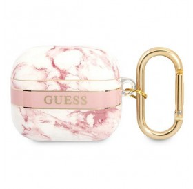 Guess GUA3HCHMAP AirPods 3 cover różowy/pink Marble Strap Collection