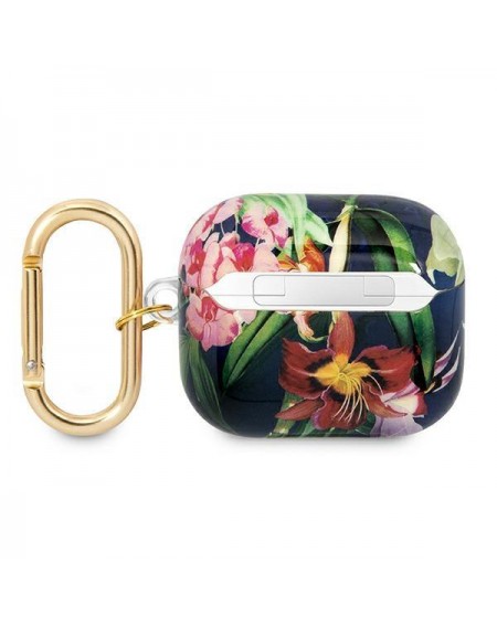 Guess GUA3HHFLB AirPods 3 cover niebieski/blue Flower Strap Collection