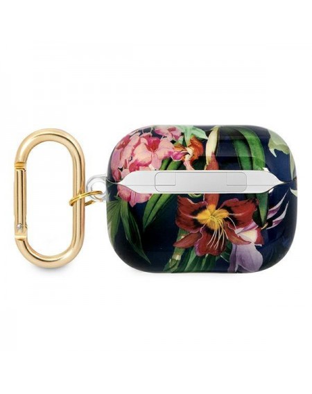 Guess GUAPHHFLB AirPods Pro cover niebieski/blue Flower Strap Collection