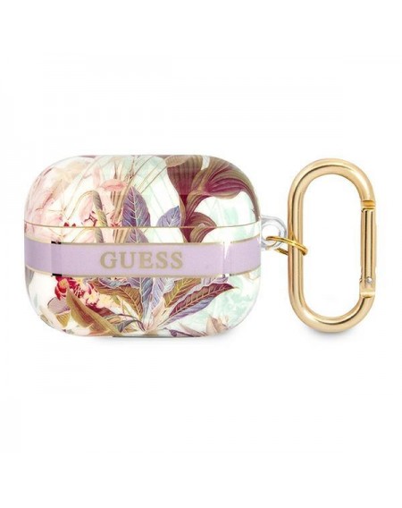 Guess GUAPHHFLU AirPods Pro cover fioletowy/purple Flower Strap Collection