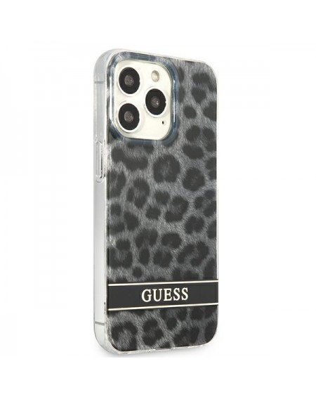 Guess GUHCP13LHSLEOK iPhone 13 Pro / 13 6,1" szary/grey hardcase Leopard