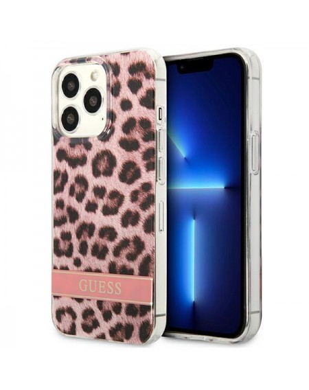 Guess GUHCP13LHSLEOP iPhone 13 Pro / 13 6,1" różowy/pink hardcase Leopard