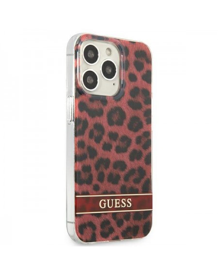 Guess GUHCP13LHSLEOR iPhone 13 Pro / 13 6,1" czerwony/red hardcase Leopard