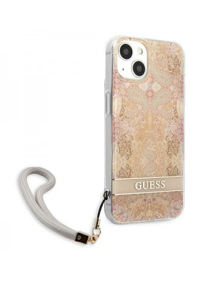 Guess GUHCP13SHFLSD iPhone 13 mini 5,4" złoty/gold hardcase Flower Strap