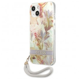 Guess GUHCP13SHFLSU iPhone 13 mini 5,4" fioletowy/purple hardcase Flower Strap