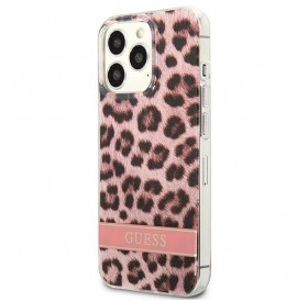 Guess GUHCP13XHSLEOP iPhone 13 Pro Max 6,7" różowy/pink hardcase Leopard