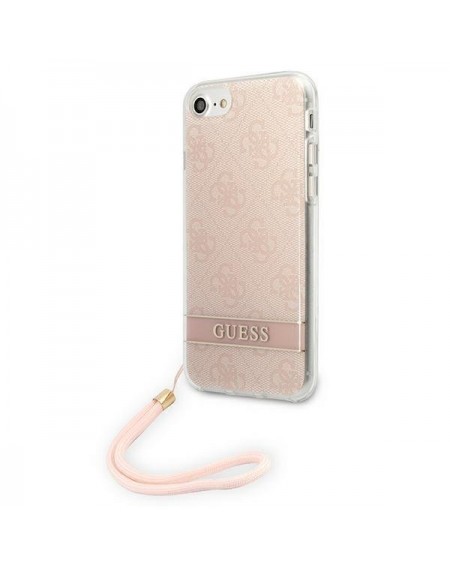 Guess GUOHCI8H4STP iPhone SE 2022 / SE 2020 / 7/ 8 pink/pink hardcase 4G Print Strap