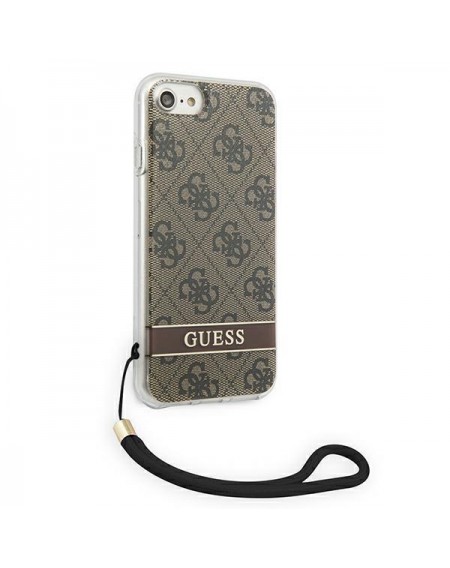 Guess GUOHCI8H4STW iPhone SE 2022 / SE 2020 / 7/ 8 brązowy/brown hardcase 4G Print Strap