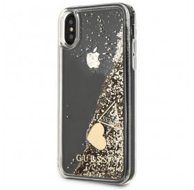 Guess GUOHCPXGLHFLGO iPhone X/Xs gold/złoty hard case Glitter Charms