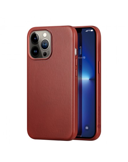 Dux Ducis Naples case for iPhone 13 Pro Max leather cover (MagSafe compatible) red