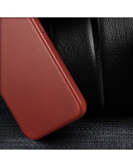 Dux Ducis Naples case for iPhone 13 Pro Max leather cover (MagSafe compatible) red