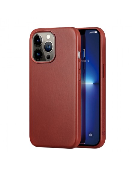 Dux Ducis Naples case for iPhone 13 Pro leather cover (MagSafe compatible) red