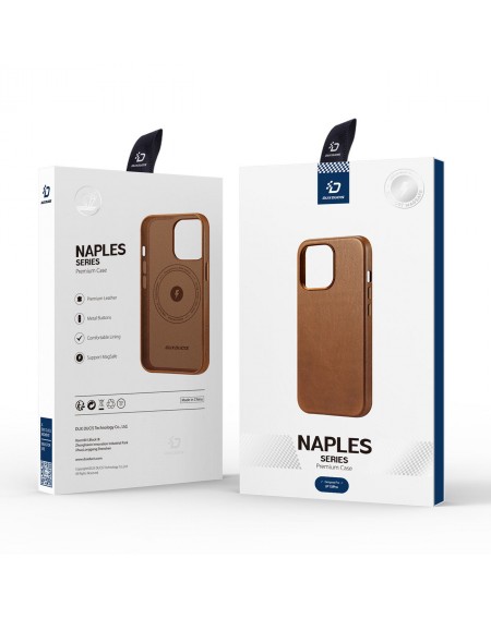 Dux Ducis Naples case for iPhone 13 Pro leather cover (MagSafe compatible) brown