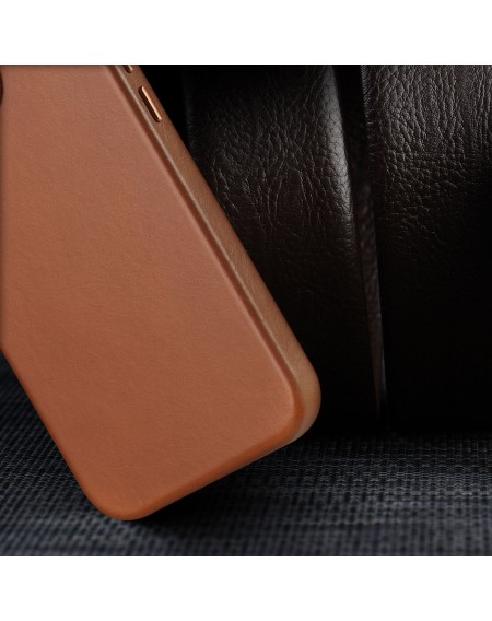 Dux Ducis Naples case for iPhone 13 Pro leather cover (MagSafe compatible) brown