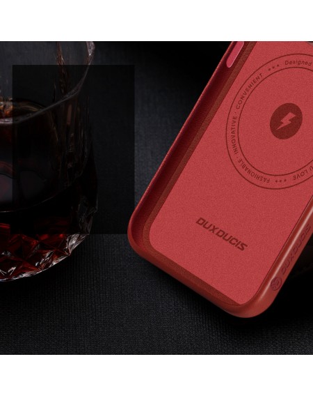 Dux Ducis Naples case for iPhone 13 leather cover (MagSafe compatible) red