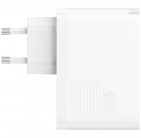 Baseus GaN5 Pro Fast Universal GaN USB Charger Type C / USB 100W PD3.0, QC4.0 +, AFC white (CCGP090202)