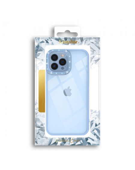 Kingxbar Sparkle Series case iPhone 13 Pro with crystals back cover blue