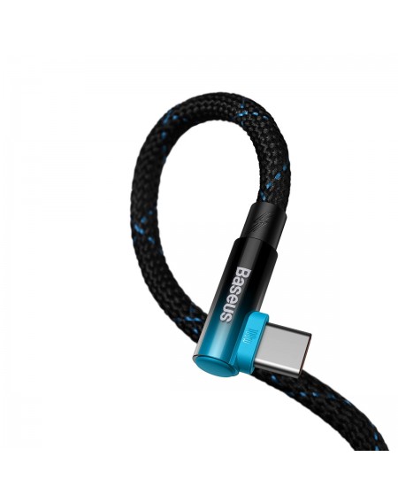 Baseus MVP Elbow angled cable Power Delivery cable with side connector USB Type C / USB Type C 1 m 100W 5A blue (CAVP000621)