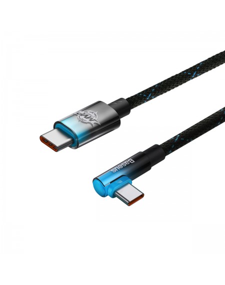 Baseus MVP Elbow angled cable Power Delivery cable with side connector USB Type C / USB Type C 2m 100W 5A blue (CAVP000721)