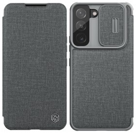 Nillkin Qin Cloth Pro Case Case for Samsung Galaxy S22 + (S22 Plus) Camera Protector Holster Cover Flip Cover Gray