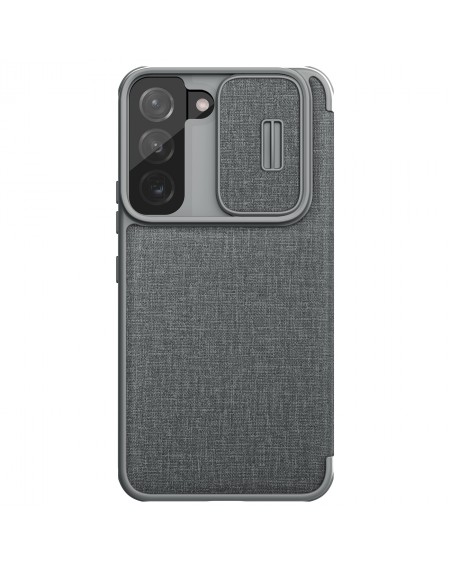 Nillkin Qin Cloth Pro Case Case for Samsung Galaxy S22 + (S22 Plus) Camera Protector Holster Cover Flip Cover Gray