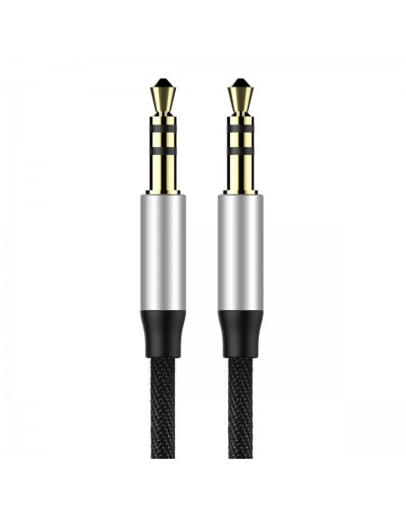 Baseus Yiven M30 stereo AUX audio cable 3.5 mm male mini jack 1.5m silver-black (CAM30-CS1)