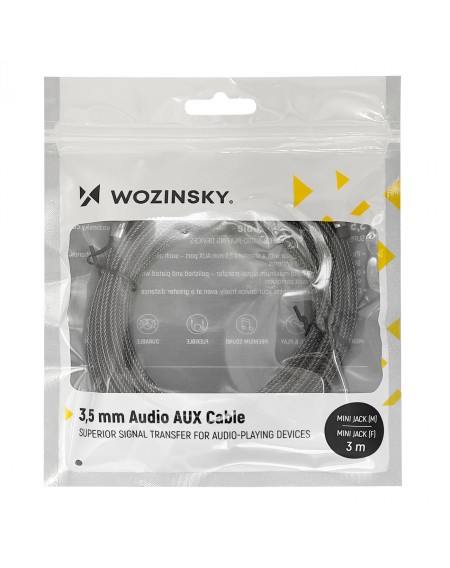 Wozinsky mini jack extension cable (female-male) AUX extension 5 m black