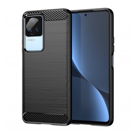 Carbon Case for Xiaomi Poco F4 5G flexible silicone carbon cover black