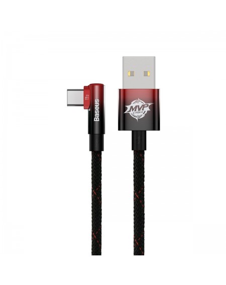Baseus MVP 2 Elbow-shaped Fast Charging Data Cable USB to Type-C 100W 1m Black+Red