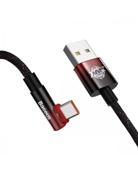 Baseus MVP 2 Elbow-shaped Fast Charging Data Cable USB to Type-C 100W 2m Black+Red