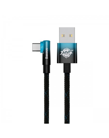 Baseus MVP 2 Elbow-shaped Fast Charging Data Cable USB to Type-C 100W 2m Black+Blue