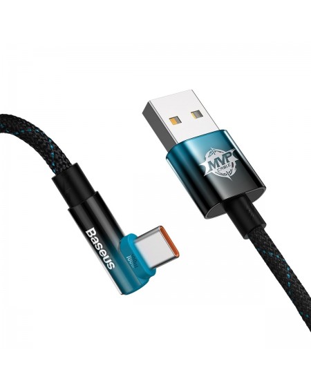 Baseus MVP 2 Elbow-shaped Fast Charging Data Cable USB to Type-C 100W 2m Black+Blue