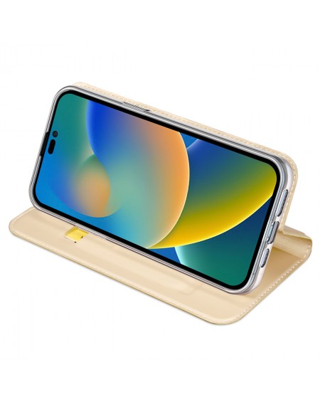 Dux Ducis Skin Pro Holster Flip Cover for iPhone 14 Pro Max gold