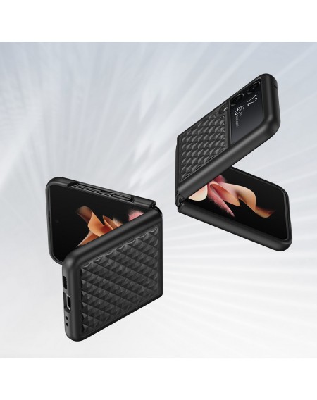 Dux Ducis Venice Leather Case for Samsung Galaxy Z Flip 3 Genuine Leather Cover Black