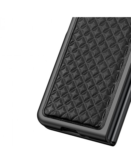 Dux Ducis Venice Leather Case for Samsung Galaxy Z Fold 3 Genuine Leather Cover Black