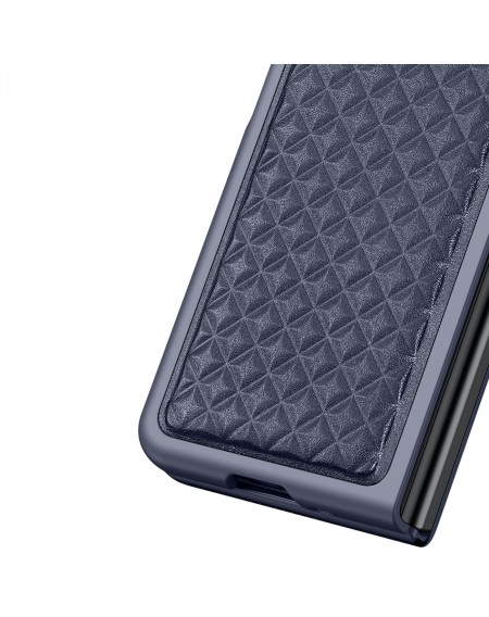 Dux Ducis Venice Leather Case for Samsung Galaxy Z Fold 3 Genuine Leather Cover Blue