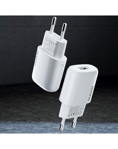 Dudao USB-A 7.5W charger + USB-A cable - Lightning 1m white (A1sEUL)