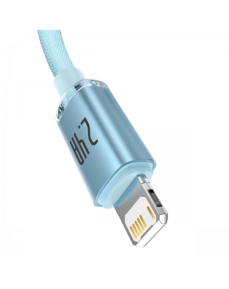 Baseus Crystal Shine Series USB cable - Lightning 2,4A 20W 1,2m blue (CAJY001103)