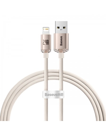 Baseus Crystal Shine Series USB cable - Lightning 2,4A 20W 1,2m pink (CAJY001104)