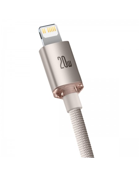 Baseus Crystal Shine Series USB Type C cable - Lightning Fast Charging Power Delivery 20W 1.2m pink (CAJY001304)