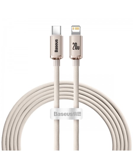Baseus Crystal Shine Series USB Type C cable - Lightning Fast Charging Power Delivery 20W 2m pink (CAJY001404)