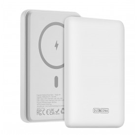 Duzzona magnetic powerbank 5000 mAh with wireless charging function (MagSafe, Qi) USB-C 20W white (W4)