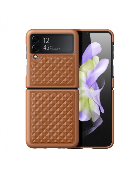 Dux Ducis Venice case for Samsung Galaxy Z Flip 4 leather case brown