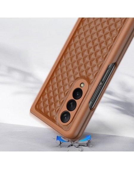 Dux Ducis Venice case for Samsung Galaxy Z Fold 4 leather case brown