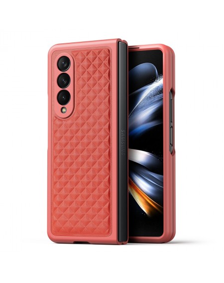 Dux Ducis Venice case for Samsung Galaxy Z Fold 4 leather case red
