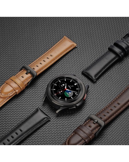Dux Ducis Leather Strap Strap For Samsung Galaxy Watch / Huawei Watch / Honor Watch (20mm band) Leather Wristband Brown (Business Version)