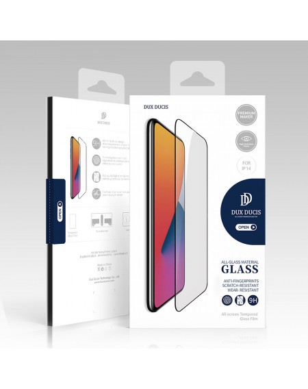 Dux Ducis 10D Tempered Glass Tough Screen Protector Full Coveraged with Frame for iPhone 14 black (case friendly)